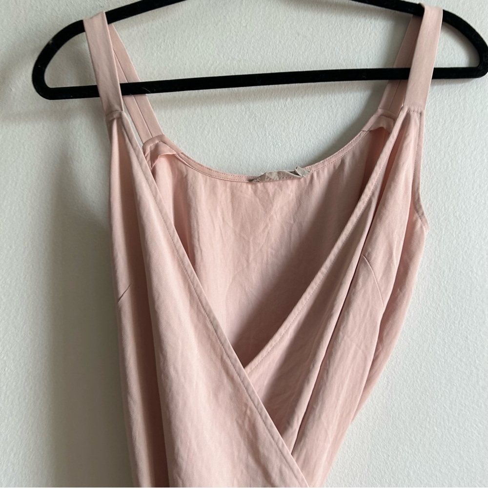 Everlane Sz 2 Japanese Go Weave Dusty Pink Romantic Feminine Wrap Dress - Picture 3 of 10